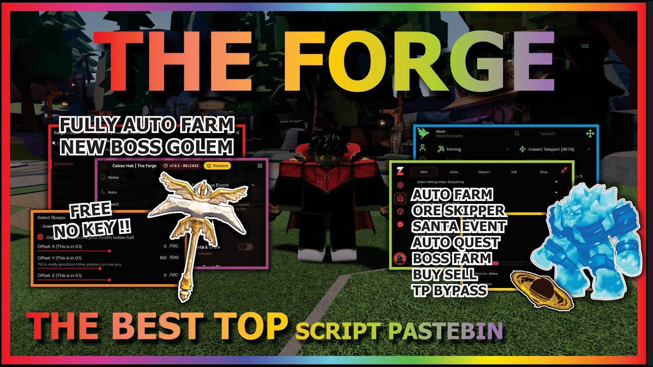THE FORGE Script Pastebin 2025 AUTO FARM, AUTO GOLEM BOSS, ORE SKIPPER, AUTO FORGE, ESP (NO KEY) ⚔️