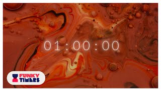 1 Hour 4K Colourful Abstract Ink Art Countdown Timer | Macro Ink | Ambient, Relaxing Cinematic Music