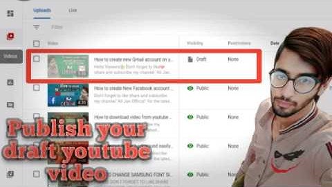 How to publish a draft youtube video on your Android device in just a few minutes 100% working...