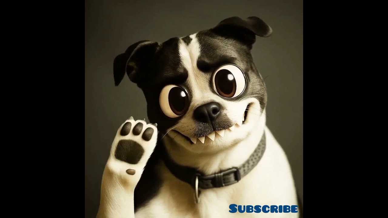 Funny dog shaking hand 