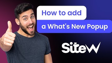 How to add a What׳s New Popup to SiteW
