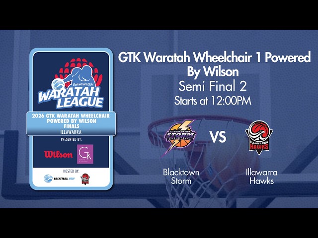 GTK Waratah Wheelchair League Powered by Wilson Div 1 - SF 2 (Blacktown Storm v Illawarra Hawks)