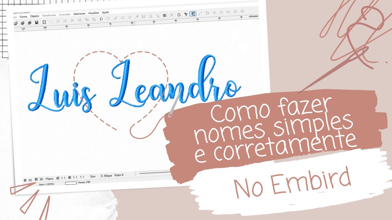 Como fazer nomes simples e de uma forma correta no Embird. YouTube