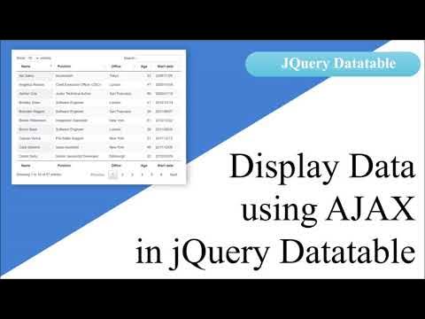 Display Filtered Data using Ajax in JQuery Datatable - YouTube