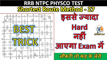 Shortest Route Part -27 for Station Master |  | Spatial Scanning Test |RRB NTPC Psycho Test।study147