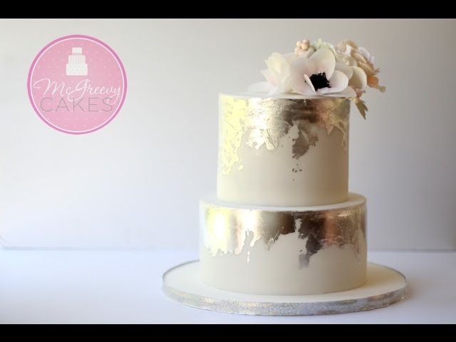 Gold Leaf Cake  Gold leaf cakes, Gold wedding cake, Wedding cakes