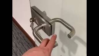 Magnetic, Glass to Glass Door Lever Latch Set Demonstrated