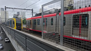 (4K) Train meets III: LRT-1 4G Set 18 and 3G Set 3 at United Nations (13 Sept 2024)