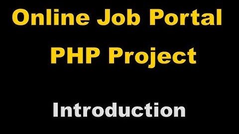 Online Job Portal Project In PHP - Php Project Tutorial (Hindi) - 1