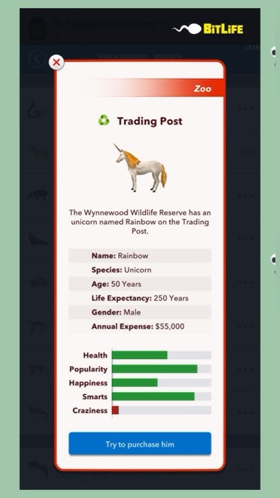 How To Find A Unicorn In Bitlife I FOUND A UNICORN IN BITLIFE | Zoo expansion pack #shortsafrica #