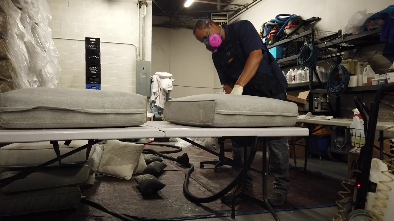 How we clean Mold/Mildew stained sunbrella fabric cushions ...