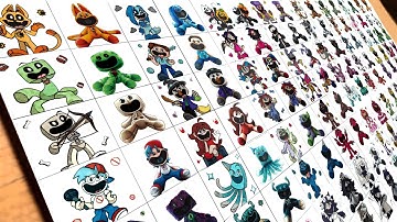 Drawing All Monsters Smiling Critters Style ( Poppy Playtime Chapter 3 )