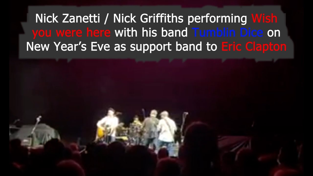 Nick performing Wish you were here with his band Tumblin Dice