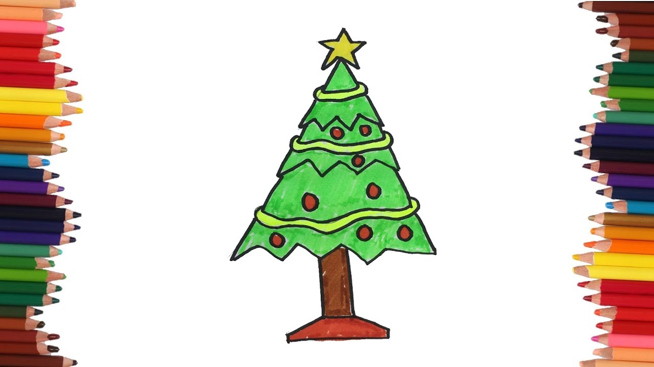 Cómo dibujar un pino de navidad | Dibujos faciles - YouTube