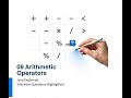 09 Arithmetic operators along with interview question highlighted