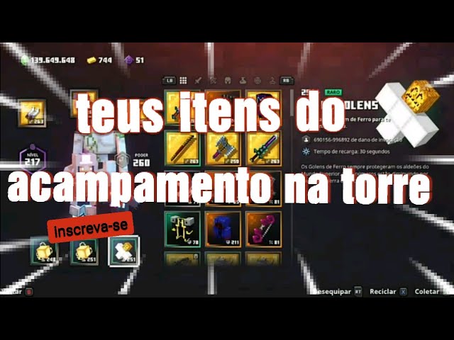 Usar Itens do Acampamento na TORRE (Glitch) - Minecraft Dungeons 