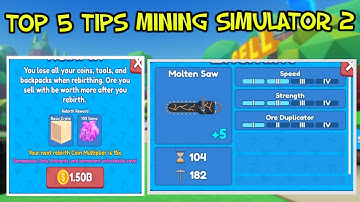 TOP 10 TIPS FOR MINING SIMULATOR 2 | Roblox