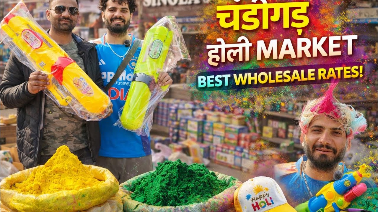 ₹3 Color , Pichkari Wholesale Market Chandigarh | Best Market For Holi Shopping 🛍️ |