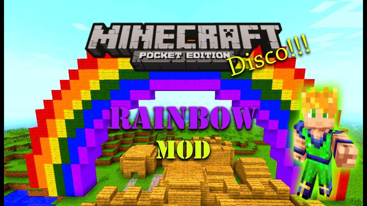 MINECRAFT PE RAINBOW MOD - YouTube