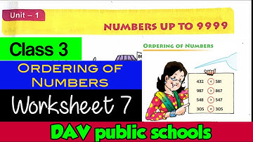 DAV class 3 maths chapter 1 worksheet 7 - all questions
