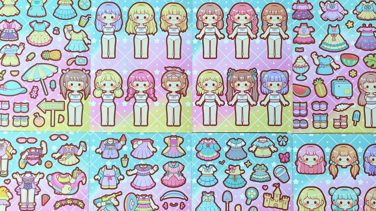 💖Trang Trí Hình Dán Trang Phục Mùa Hè Cô Bé Telado- Decorate Sticker Dress Up Summer Telado