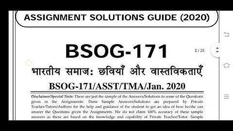 BSOG 171 Ignou Solved Assignment 2020-21