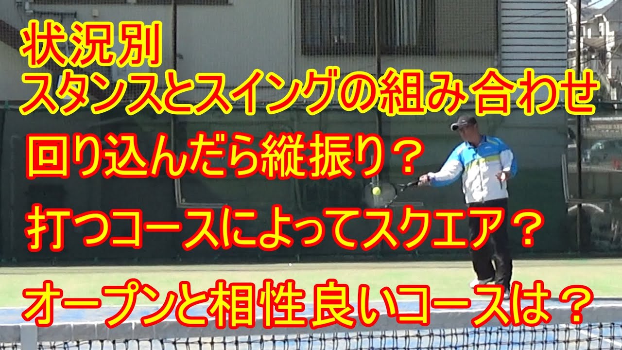 【テニス】【フォアストローク】状況・コース別スタンスとスイングの組み合わせ