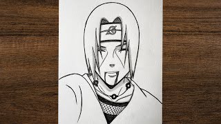 Itachi Uchiha drawing from Naruto Shippuden / anime drawing / Easy drawing