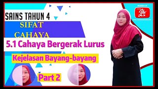 Sains Tahun 4 KSSR Semakan#Sifat Cahaya#Cahaya Bergerak Lurus#Kejelasan Bayang-bayang