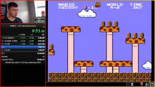 *FWR* Super Mario Bros. All 1UP Mushrooms No Level Select 12:49