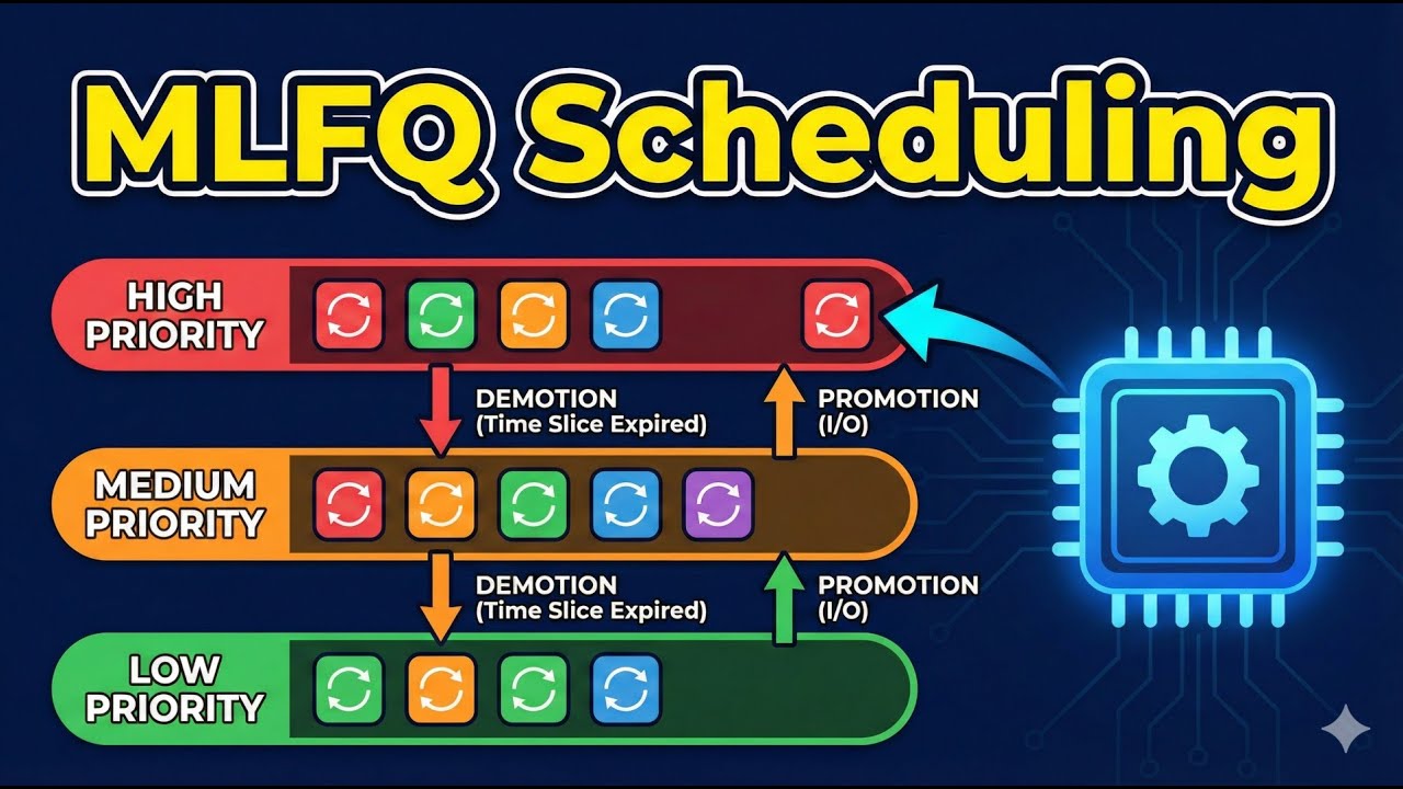1.12 Multilevel Feedback Queue Scheduling (MLFQ) Explained | Priority ...