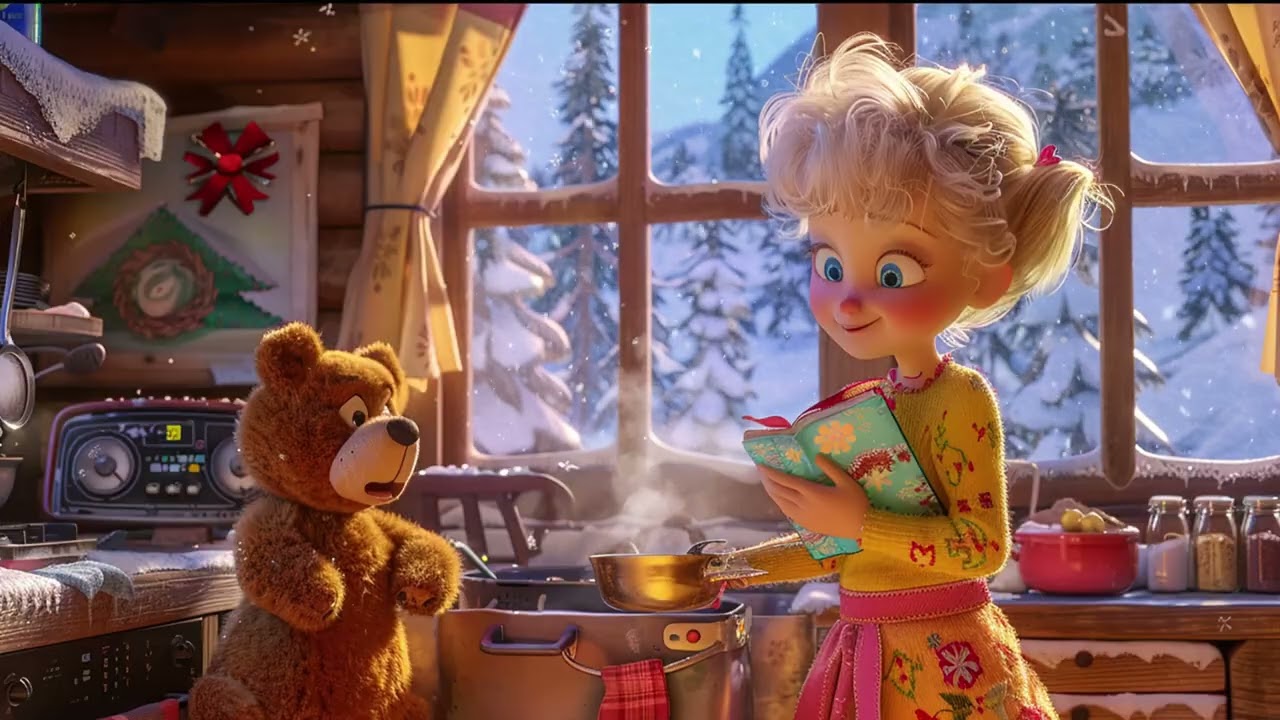 Cozy Winter Room with Snow Falling and Fire Burning | Cinematic ASMR Ambience