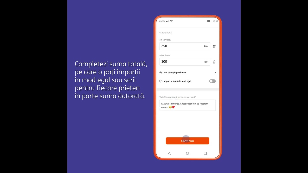 Cum  împarți nota de plată cu prietenii direct din Home'Bank
