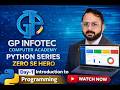 Python for Beginners 2026 | Day-1 Introduction to Programming | Hindi