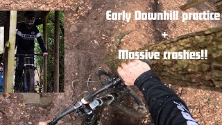 Early downhill race practice at farmer johns (massive crash)