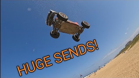 Beach bash episode 2 -- Arrma Typhon 3s tested with no name paddle tires!! HUGE SENDS! #arrma #rccar