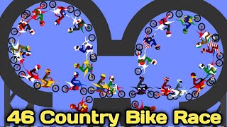 46 Country Motorbike & 45 Elimination Dirt Bike Race Tournament in Algodoo / Motocross Racing