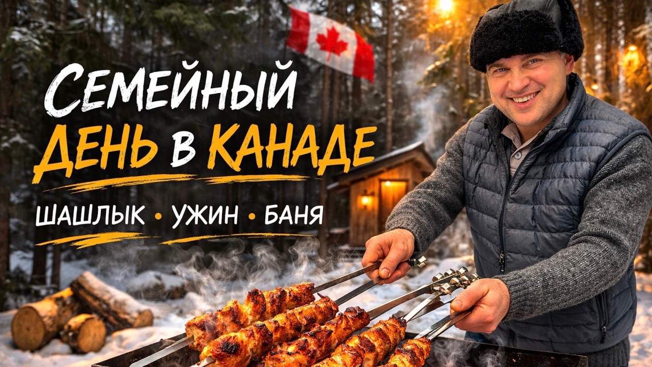 СЕМЕЙНЫЙ ДЕНЬ В КАНАДЕ 🇨🇦 | Vlog: шашлык, ужин, баня