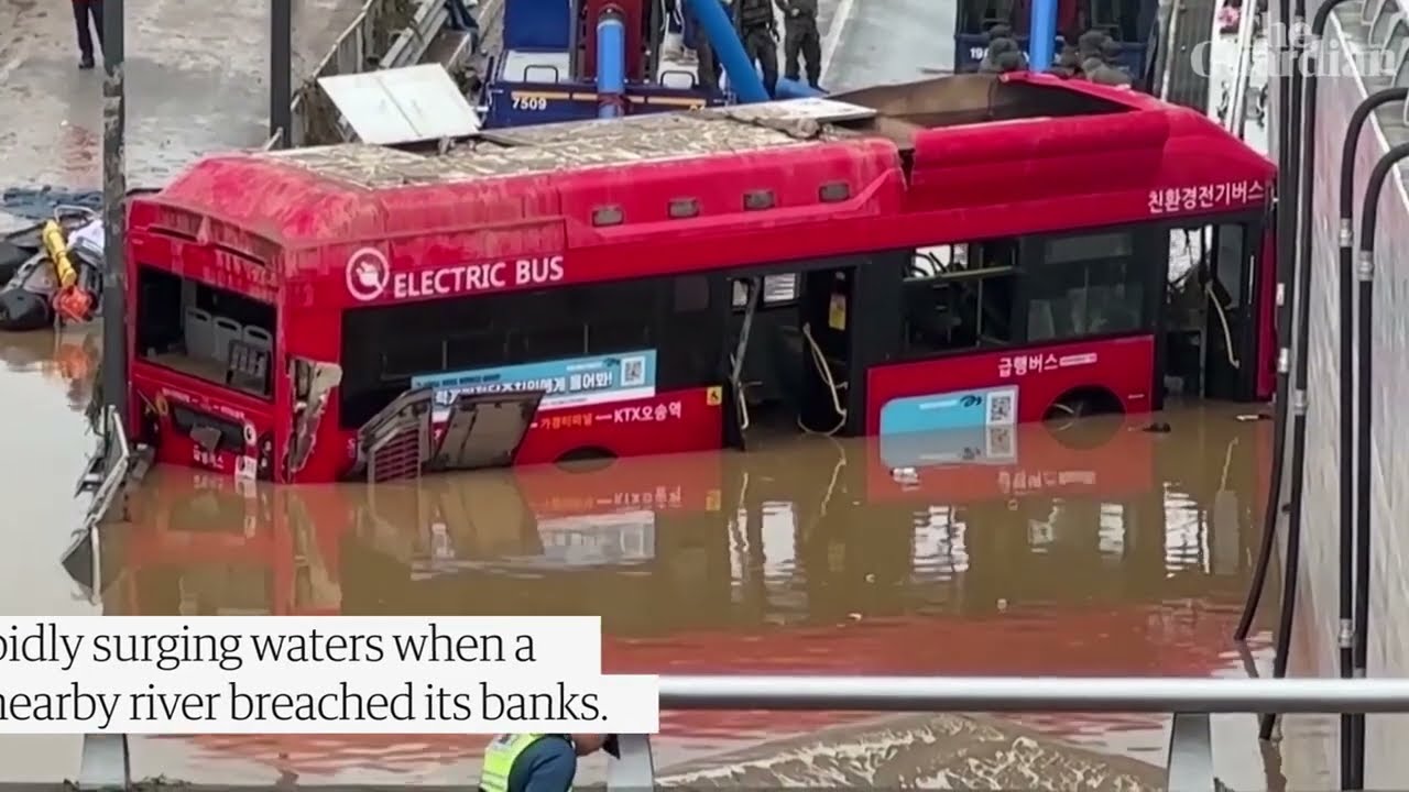 Rescuers Try To Reach People Stuck In Flooded Tunnel In South Korea 🇰🇷