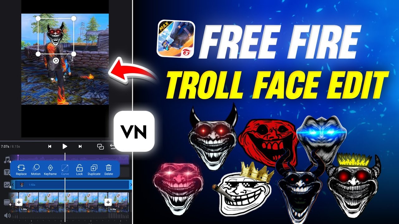 Free Fire Trollface Video Editing In Vn App | VN Se Free Fire Troll ...