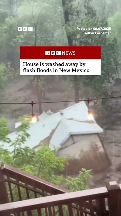 House in Ruidoso washed away by New Mexico flash floods. #Flooding #US #BBCNews