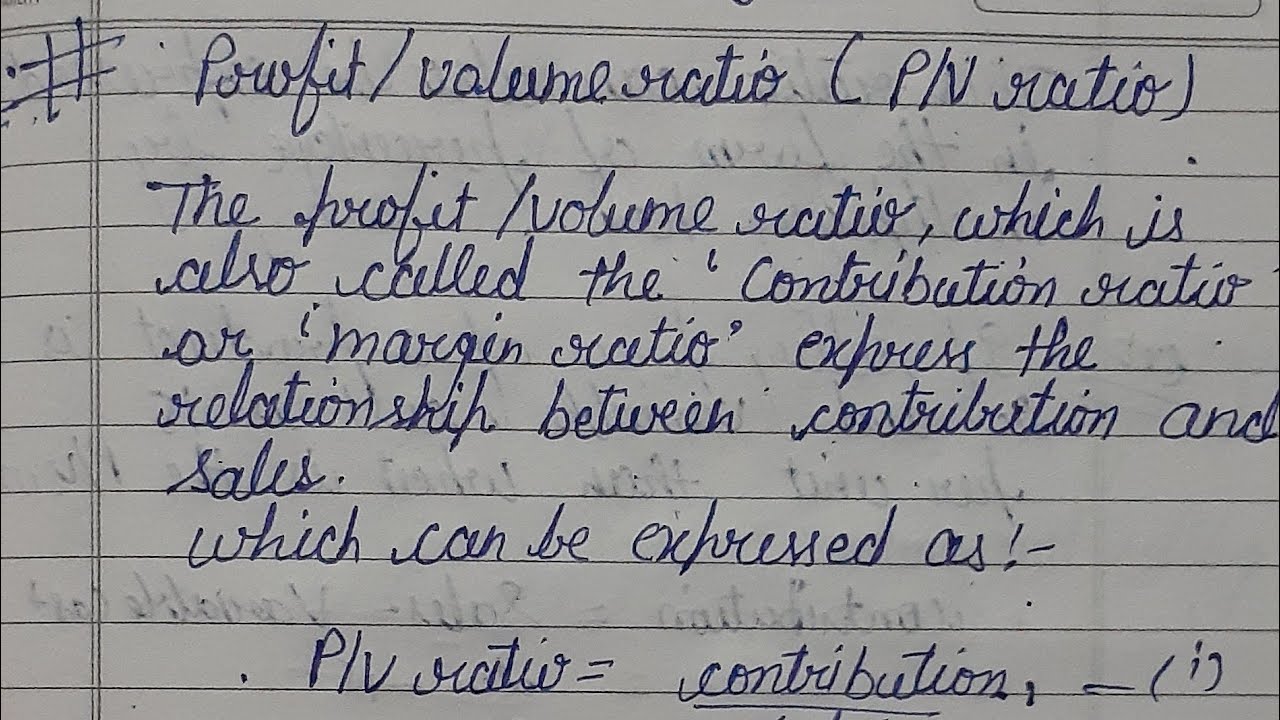 What Is Profit volume Ratio P V Ratio With Solved Example YouTube