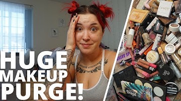 Cutting my makeup collection IN HALF | Huge Declutter!