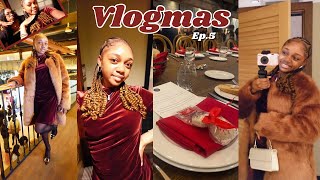 VLOGMAS: let’s go to a holiday party; dinner, friends, pictures, fun |JemimaDelange|
