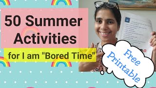50 Summer Activities - Free printable list
