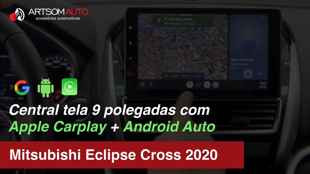 Mitsubishi Eclipse Cross 2020  com Central 9” Full HD Apple CarPlay e Android Auto