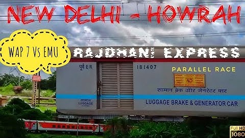 PARALLEL RACE between RAJDHANI & EMU | 12302 New Delhi - Howrah RAJDHANI Express !!