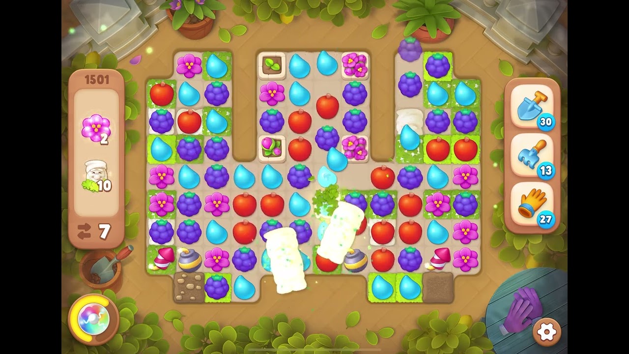 Gardenscapes Level 1501 NO BOOSTERS zie melding in scherm