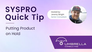 SYSPRO Quick Tip | Putting Product on Hold & Defining Hold Statuses