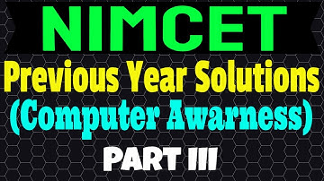 NIMCET 2018 Solution (Computer Awareness) Part III